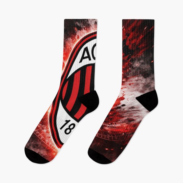 Item preview, AC Milan Inspired Fiery Crest – Red & Black Football Fan Art designed and sold by RAVisuals.