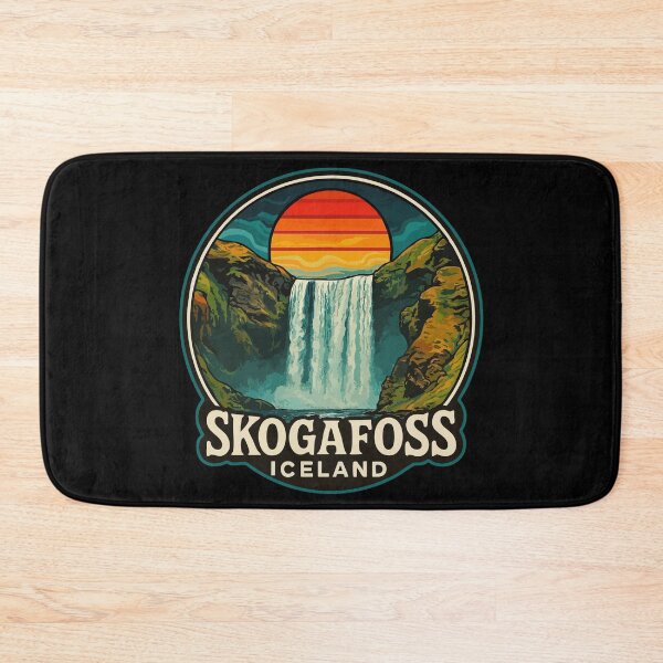 Item preview, Skogafoss Iceland Waterfall Retro Trippy Art designed and sold by TomFrontierArt.