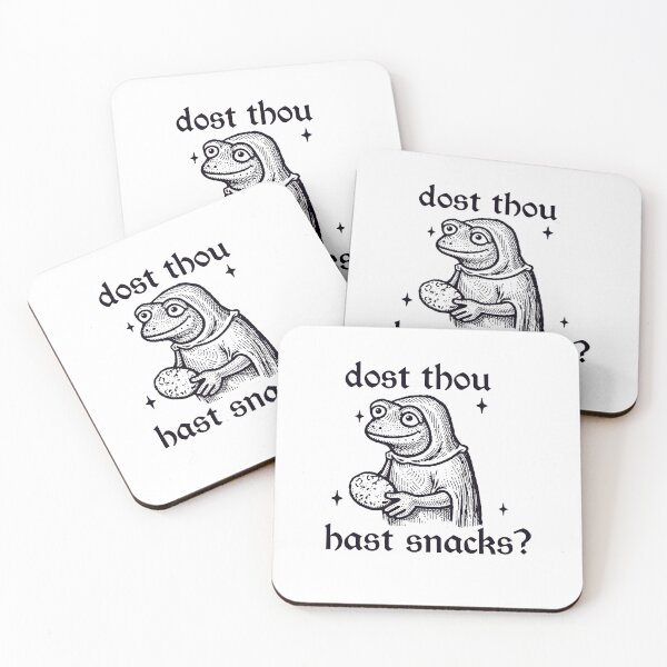 Item preview, Dost Thou Hast Snacks, Funny Medieval Frog Humor Meme designed and sold by RandyHaskins.