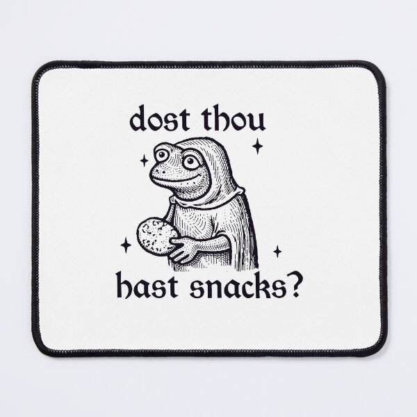 Item preview, Dost Thou Hast Snacks, Funny Medieval Frog Humor Meme designed and sold by RandyHaskins.