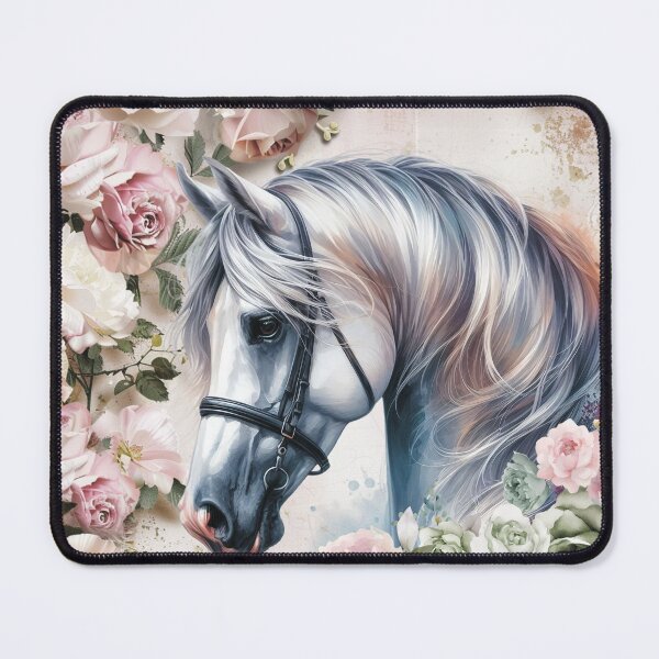 Item preview, White horse in flowers. designed and sold by MagelliShop.