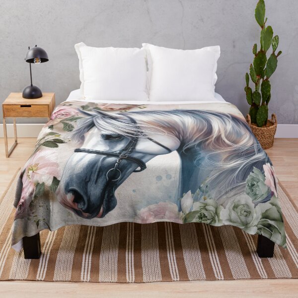 Item preview, White horse in flowers. designed and sold by MagelliShop.