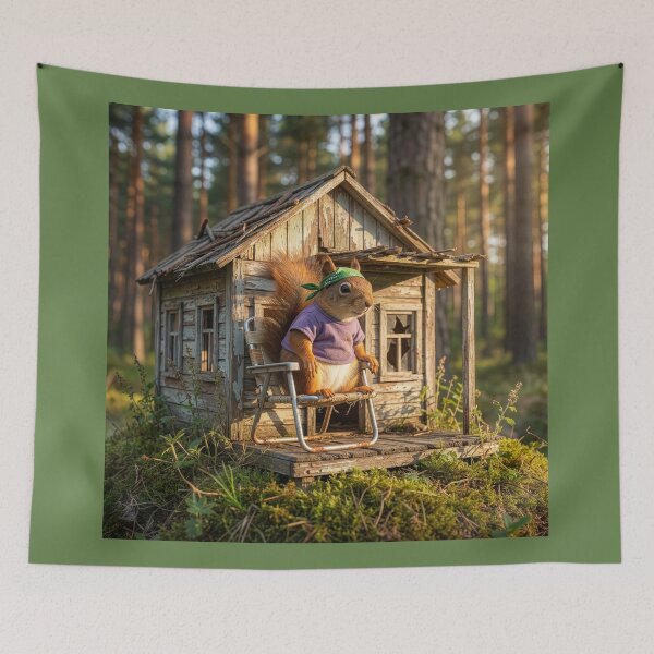 Item preview, Red Squirrel Enjoys a Sunny Morning designed and sold by Tridentulus.