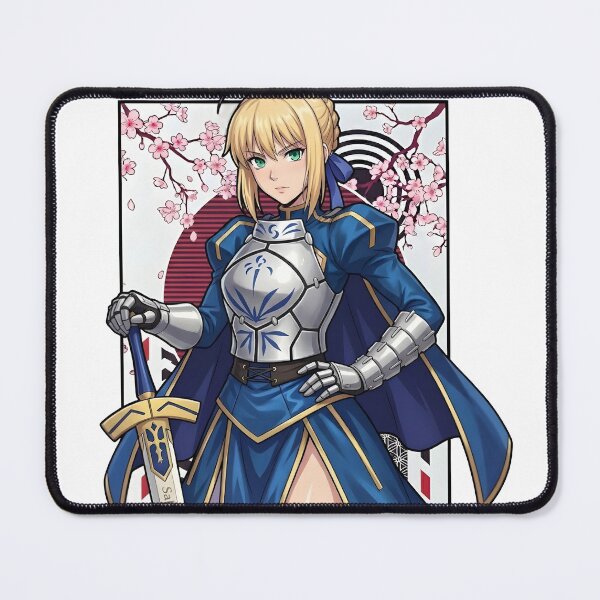 Item preview, Blue Holy Knight Girl - Golden Sword Fantasy Anime Art designed and sold by MugenAnime.