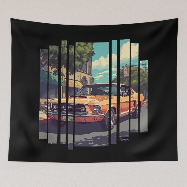 Item preview, For Mustan Fastbac 1967, retro illustration 5 designed and sold by Neon G.