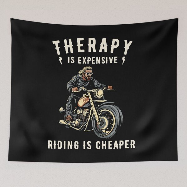 Item preview, Therapy Is Expensive Riding Is Cheaper, Funny Motorcycle Rider Gift, Biker Humor Graphic. designed and sold by NewaveBoutique.