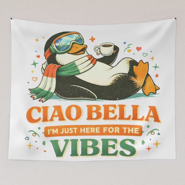 Item preview, Ciao Bella Penguin Italian Chill Vibes designed and sold by AnnDesignStudio.