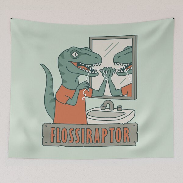 Item preview, Flossiraptor - Flossing Dinosaur designed and sold by Josh Meyer Designs.