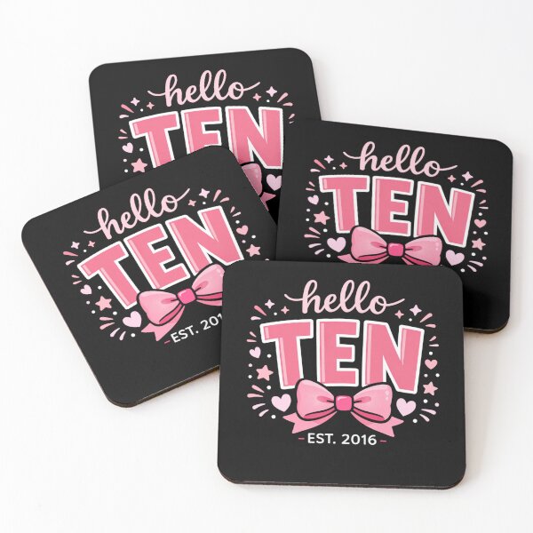 Item preview, Hello Ten Birthday Coquette Bow designed and sold by FreshVibe Prints.