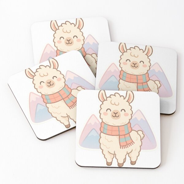 Artikelvorschau, Pastel Happy Llama Sticker entworfen und verkauft von StickMint.