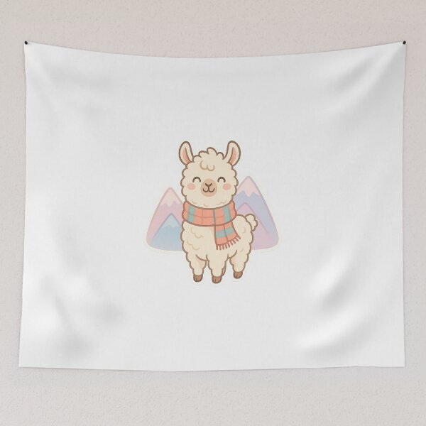 Artikelvorschau, Pastel Happy Llama Sticker entworfen und verkauft von StickMint.