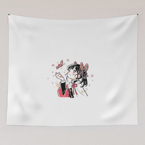Item preview, Gentle Butterfly-Themed Demon Slayer Girl – Cute Anime Aesthetic Art designed and sold by Mr-MC-kitty.