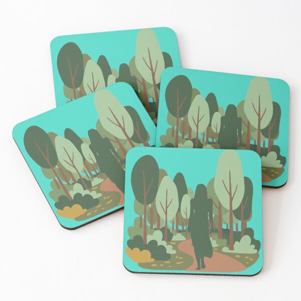 Item preview, Walking Alone in the Forest - Minimalist Nature Illustration. designed and sold by LunaPrintCo.