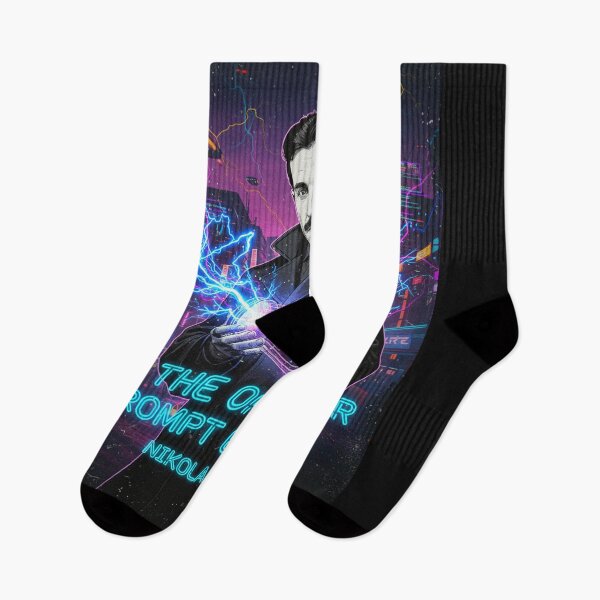 Item preview, Nikola Tesla Cyberpunk - The Original Prompt Engineer - Retro Future AI Art designed and sold by LIVE_FREE.