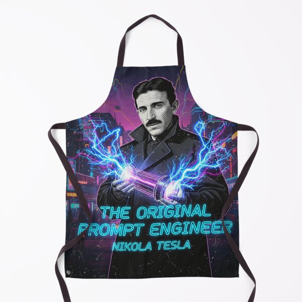 Item preview, Nikola Tesla Cyberpunk - The Original Prompt Engineer - Retro Future AI Art designed and sold by LIVE_FREE.