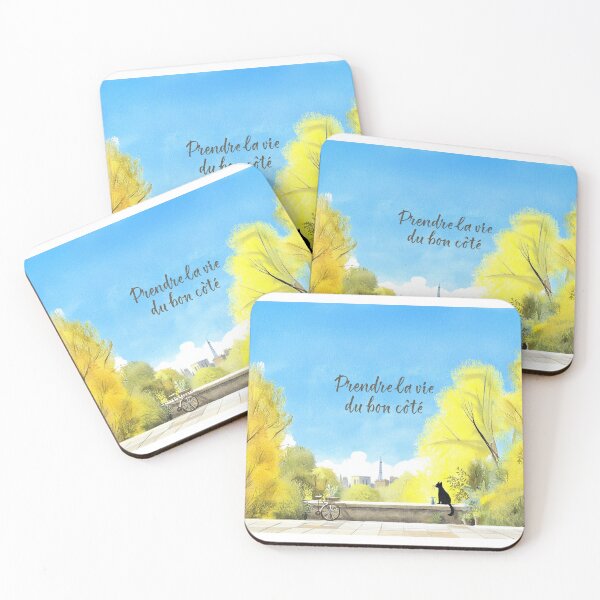 Item preview, Prendre la vie du bon côté – Take Life on the Bright Side (Paris Cat Illustration) designed and sold by FrancophileFun.