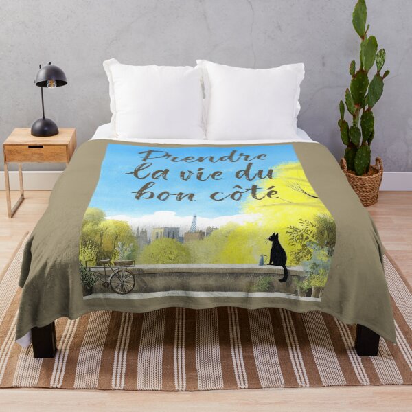 Item preview, Prendre la vie du bon côté – Take Life on the Bright Side (Paris Cat Illustration) designed and sold by FrancophileFun.