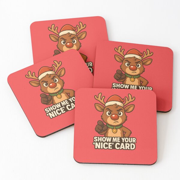Item preview, Funny Christmas Reindeer Design Holiday Cop with Attitude Show Me Your ‘Nice’ Card Mr. Zgredzio designed and sold by mr-zgredzio.