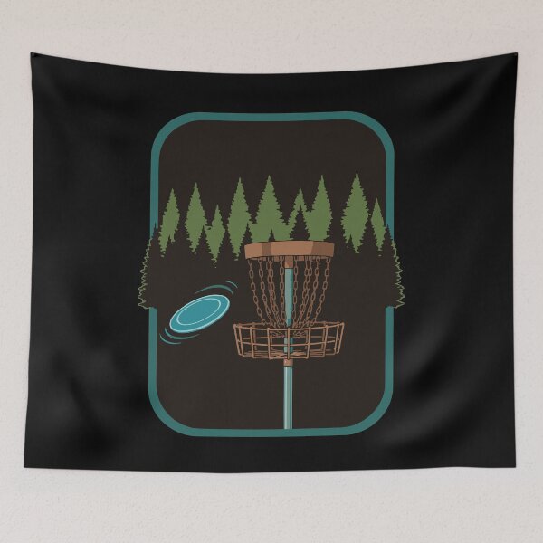 Item preview, Disc Golf Scene Forest Basket Flying Disc Fun designed and sold by LuminOrb.