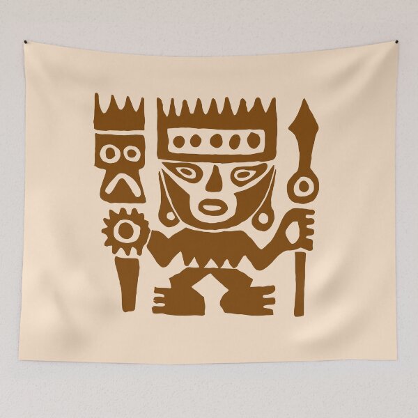 Item preview, Warrior, ancient native American drawing (Peru) designed and sold by aapshop.
