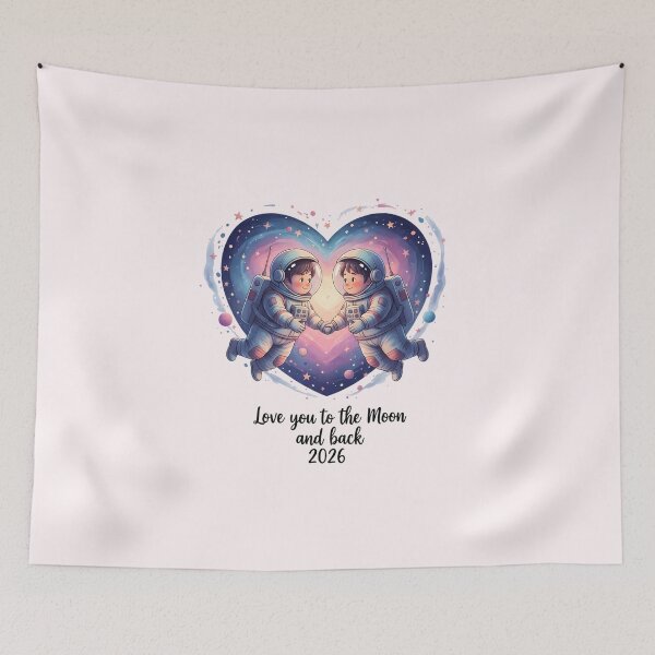 Item preview, Cute Astronaut Couple - Love You To The Moon and Back 2026 Valentine designed and sold by FUIRY .