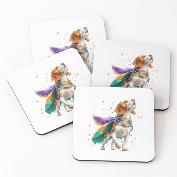 Item preview, Mardi Gras Beagle in Masquerade Mask – Watercolor Carnival Dog designed and sold by VikArt7.