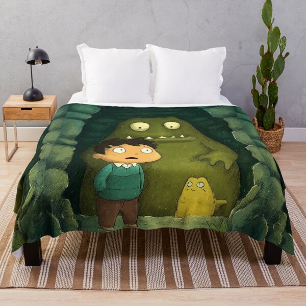 Item preview, Boy Meeting Cave Monster Cartoon Style designed and sold by Piotrek0001.