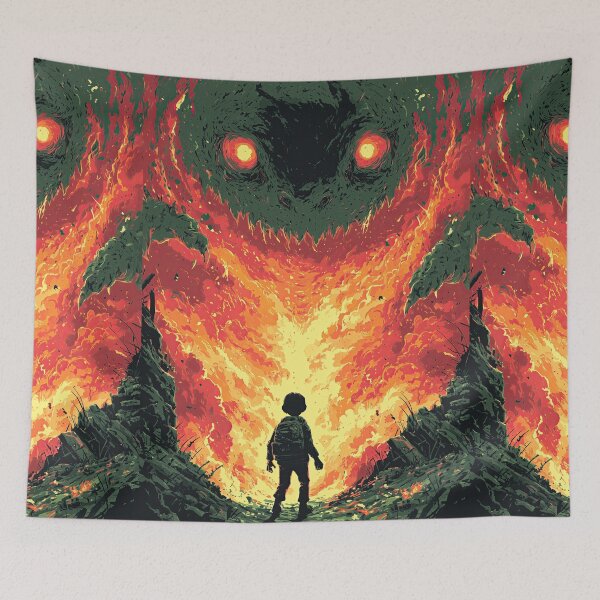 Item preview, Fiery Hellmouth Monster Abstract designed and sold by Piotrek0001.