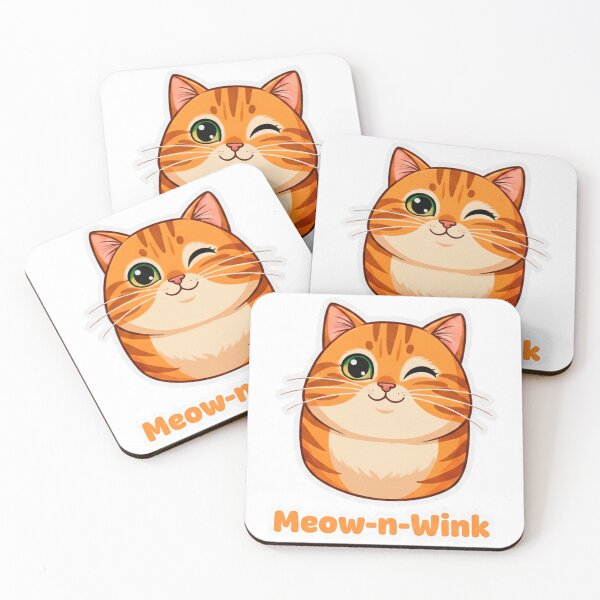 Item preview, Meow-n-Wink – Cute Winking Orange Cat Sticker designed and sold by C3J7.