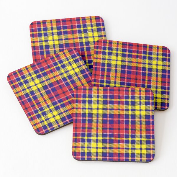 Artikelvorschau, Rot-gelbes Tartan-Karo auf blauem Hintergrund entworfen und verkauft von PatternTitan.