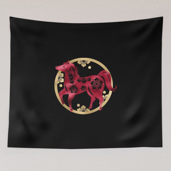 Item preview, Year of the Horse 2026 | Happy Chinese New Year | Lunar New Year | Red and Red Firehorse designed and sold by StarryHeavens.