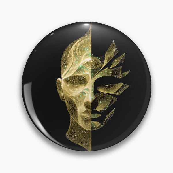Item preview, Abstract Split Face Identity Art – Layered Cosmic Self Portrait designed and sold by AdicretorDesign.
