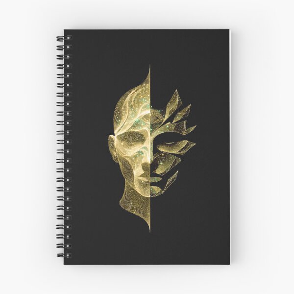Item preview, Abstract Split Face Identity Art – Layered Cosmic Self Portrait designed and sold by AdicretorDesign.