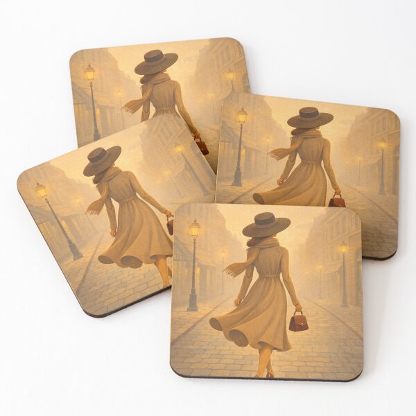 Item preview, Evening Stroll Beneath Vintage Lamps designed and sold by MIArt Studio.