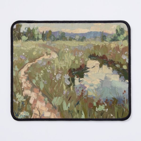 Item preview, French Countryside Pathway Painting | Pastoral Landscape with Water designed and sold by CARRAANN.