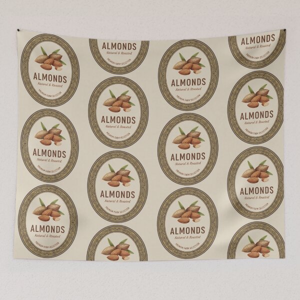 Item preview, Vintage Almonds Label – Natural & Roasted Botanical Art designed and sold by novapixel25100.