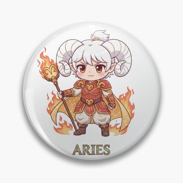 Item preview, Aries Zodiac Fire Mage Warrior - Cute Chibi Art designed and sold by WildWeave.