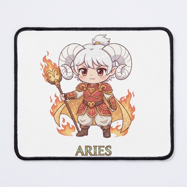 Item preview, Aries Zodiac Fire Mage Warrior - Cute Chibi Art designed and sold by WildWeave.