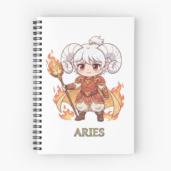 Item preview, Aries Zodiac Fire Mage Warrior - Cute Chibi Art designed and sold by WildWeave.