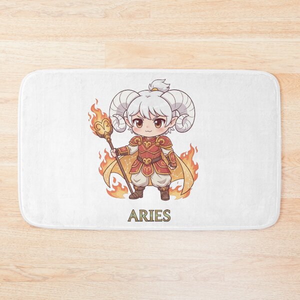 Item preview, Aries Zodiac Fire Mage Warrior - Cute Chibi Art designed and sold by WildWeave.