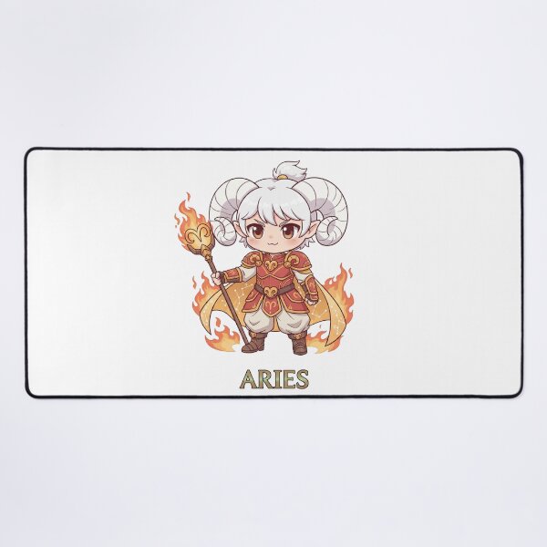 Item preview, Aries Zodiac Fire Mage Warrior - Cute Chibi Art designed and sold by WildWeave.