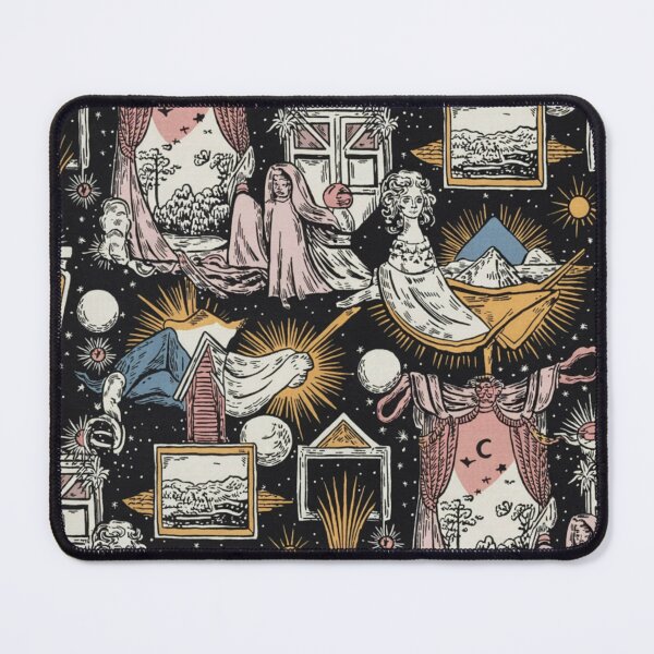 Item preview, Textile pattern vintage Art Deco Whimsigoth, Fantasy Moon Star home decor designed and sold by BlueLineLAX.