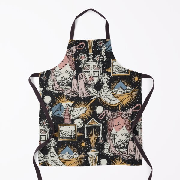 Item preview, Textile pattern vintage Art Deco Whimsigoth, Fantasy Moon Star  home decor designed and sold by BlueLineLAX.