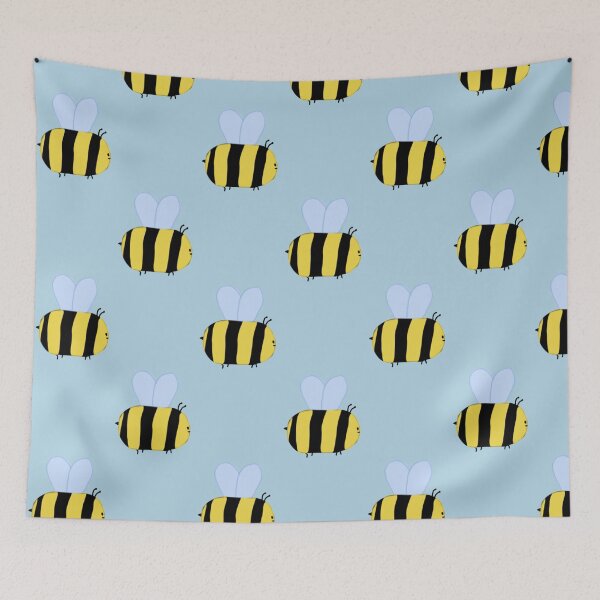 Item preview, BLUE version. bee illustration – soft kawaii honey bee art. designed and sold by hulaloa.