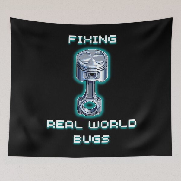 Item preview, Fixing Real World Bugs - Retro Pixel Art Mechanic Gift designed and sold by JonyDG.