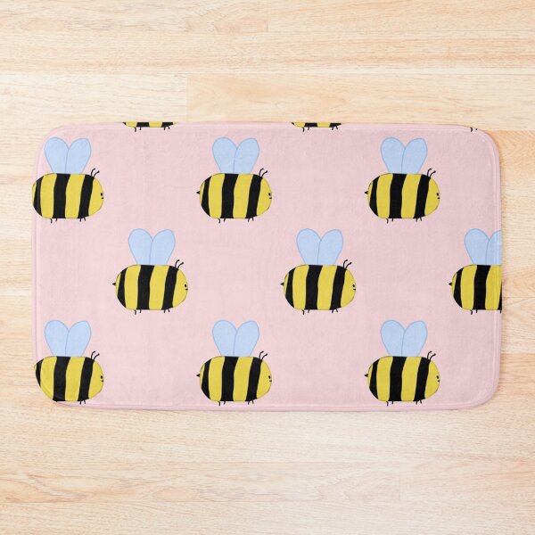 Item preview, cute bee illustration. PINK VERSION. soft kawaii honey bee art designed and sold by hulaloa.