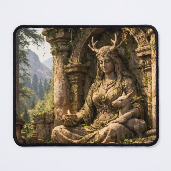 Item preview, Temple of the Wild Goddess – Sacred Fantasy Nature Temple Wall Art designed and sold by Spiritveil.