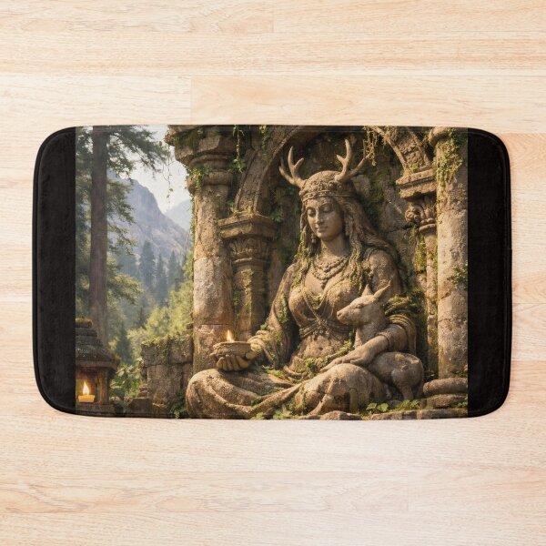 Item preview, Temple of the Wild Goddess – Sacred Fantasy Nature Temple Wall Art designed and sold by Spiritveil.