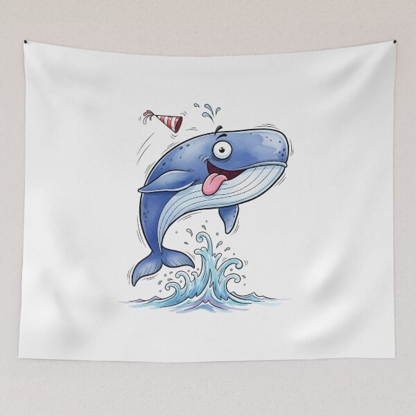 Item preview, Happy Whale Splash Cartoon designed and sold by aaljone007.
