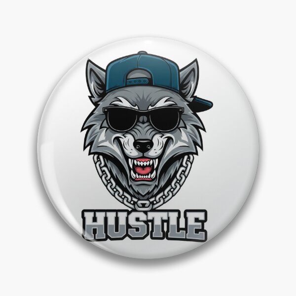 Item preview, HUSTLE – Cool Wolf Illustration with Sunglasses designed and sold by C3J7.